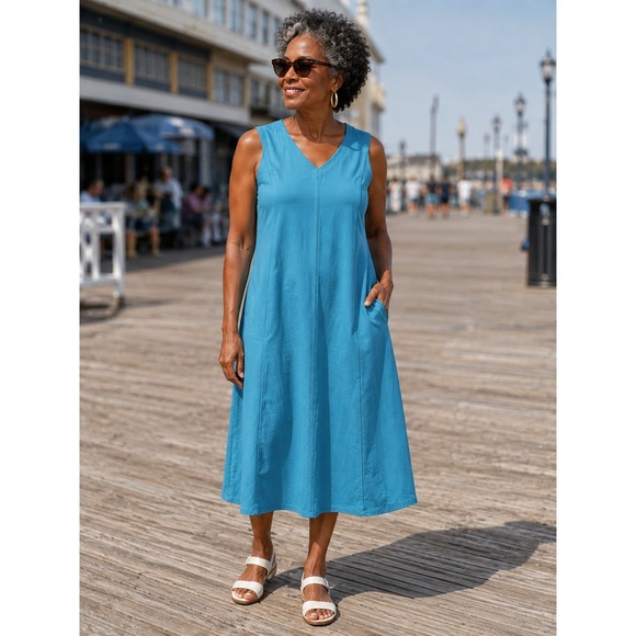 J. Jill Dresses & Skirts - J Jill Wearever Collection Shift Dress Size L Pockets Jersey Knit Travel Lounge